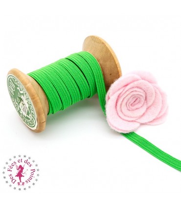 Elastique ruban plat au mètre - 6 mm - Vert clair