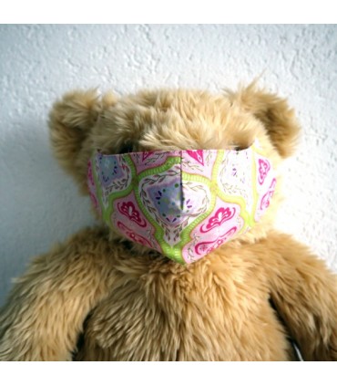 Masque de protection avec poche pour filtre - Jardin indien - Taille M - Femme/Ado