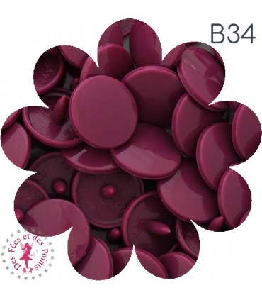 Pressions KAM - Rondes T5 Brillantes - Aubergine - B34