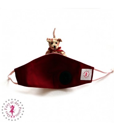 Masque de protection avec valve respiratoire - Souris rose - Taille S - Enfant