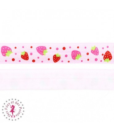 Elastique ruban - Fraises - 15 mm