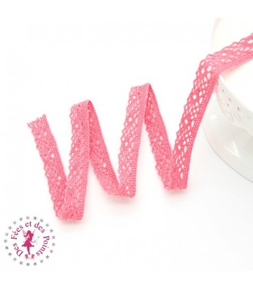Dentelle "Fleurettes" sur cartonnette - Corail - 1 cm