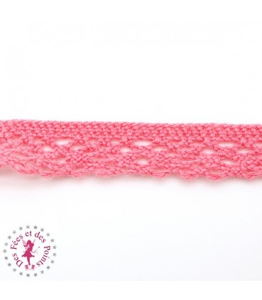 Dentelle "Fleurettes" sur cartonnette - Corail - 1 cm