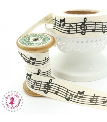 Ruban imprimé - Notes de musique