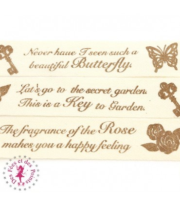 Ruban imprimé - Jardin Secret