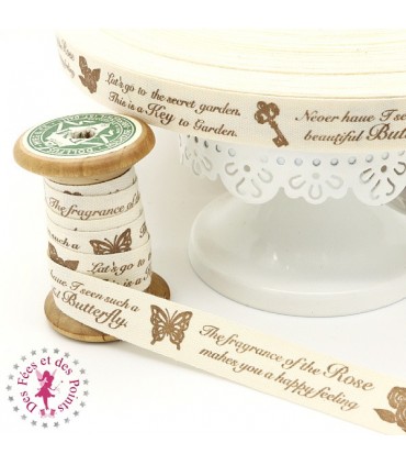 Ruban imprimé - Jardin Secret