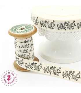 Ruban imprimé - Oiseaux Toile de Jouy