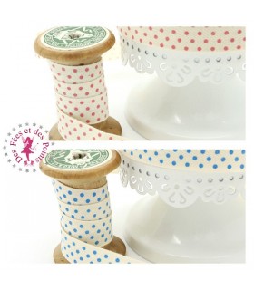 Ruban imprimé - Pois Roses ou Bleus