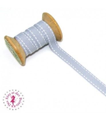 Ruban Tirets - 10 mm - Gris