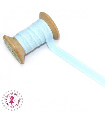 Ruban Tirets - 10 mm - Bleu clair