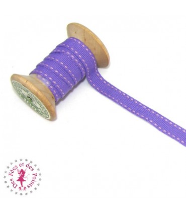 Ruban Tirets - 10 mm - Violet