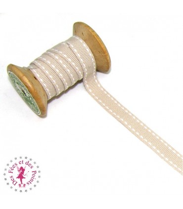 Ruban Tirets - 10 mm - Ecru