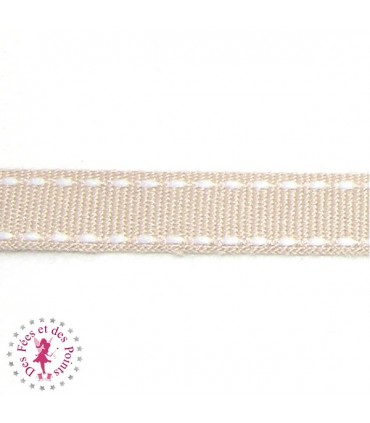 Ruban Tirets - 10 mm - Ecru