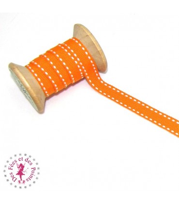 Ruban Tirets - 10 mm - Orange