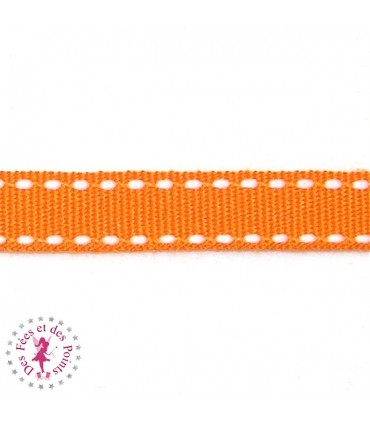 Ruban Tirets - 10 mm - Orange