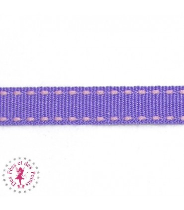 Ruban Tirets - 10 mm - Violet