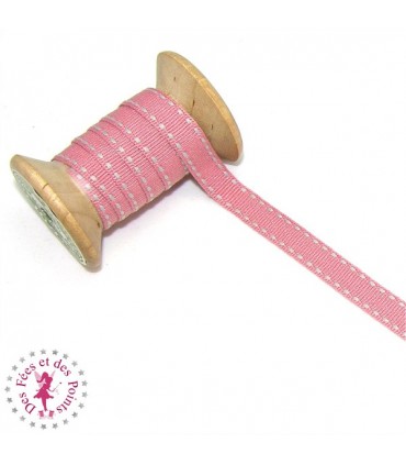 Ruban Tirets - 10 mm - Corail