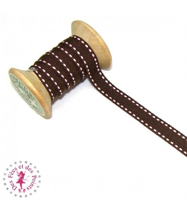 Ruban Tirets - 10 mm - Chocolat