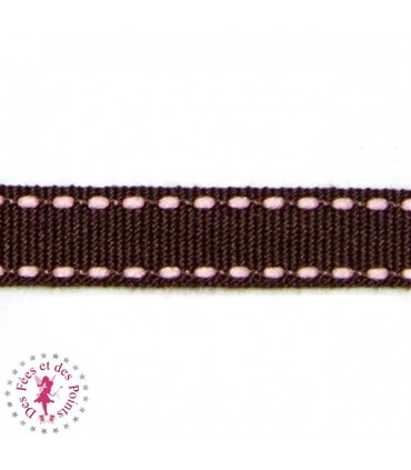 Ruban Tirets - 10 mm - Chocolat