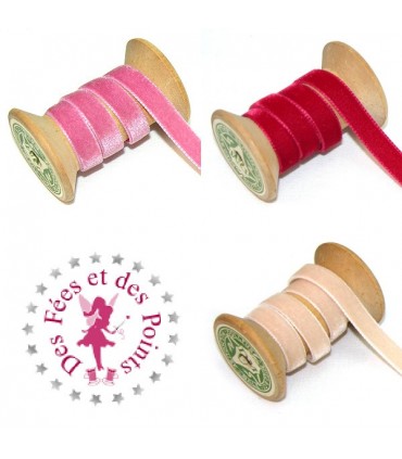 Ruban velours - 9 mm - 3 couleurs