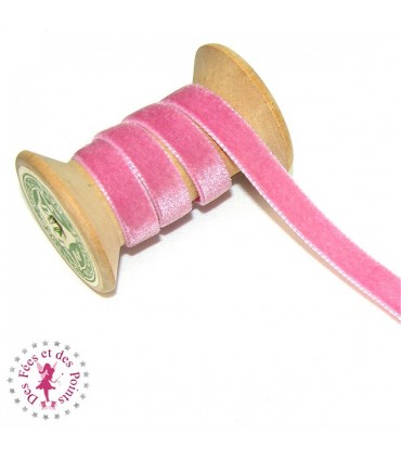 Ruban velours - 9 mm - Rose