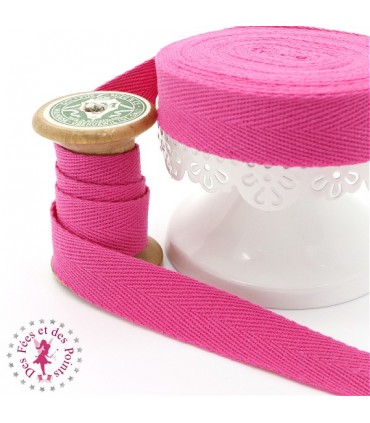 Ruban sergé - 20 mm - Rose vif