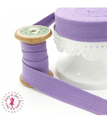 Ruban sergé - 20 mm - Parme