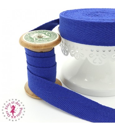Ruban sergé - 20 mm - Bleu Roi