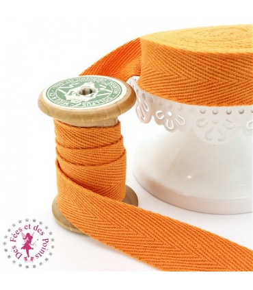 Ruban sergé - 20 mm - Orange