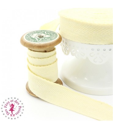 Ruban sergé - 20 mm - Jaune clair