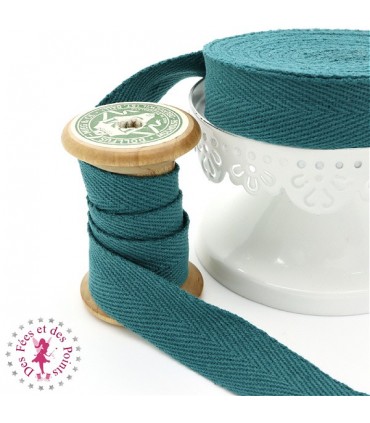 Ruban sergé - 20 mm - Emeraude