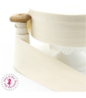 Ruban sergé - 5 cm - Ivoire