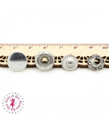Pressions métallique Anorak - 12 mm - Argent