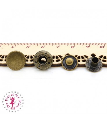 Pressions métallique Anorak - 12 mm - Bronze antique