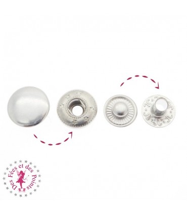 Pressions métallique Anorak - 12 mm - Argent