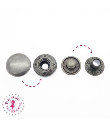 Pressions métallique Anorak - 12 mm - Gun Metal