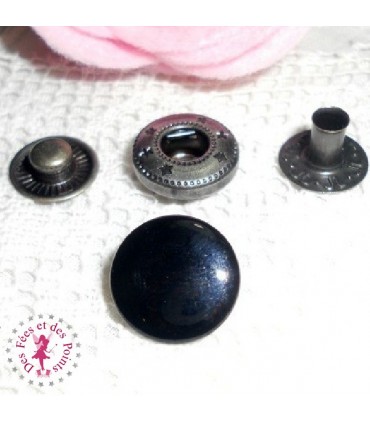 Pressions métallique Anorak - 12 mm - Noir