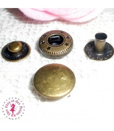 Pressions métallique Anorak - 12 mm - Bronze antique