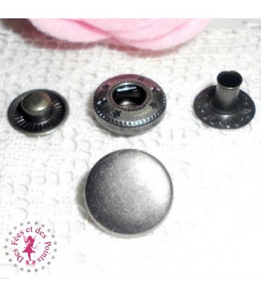 Pressions métallique Anorak - 12 mm - Gun Metal