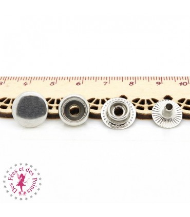 Pressions métallique Sport - 12 mm - Argent