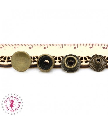 Pressions métallique Sport - 12 mm - Bronze antique