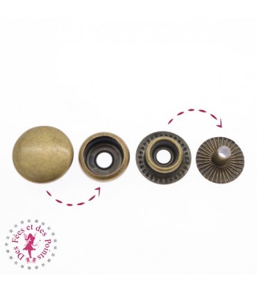 Pressions métalliques Sport - 12 mm - 3 couleurs