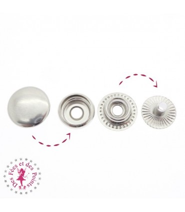 Pressions métallique Sport - 12 mm - Argent