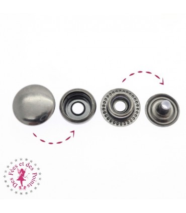 Pressions métallique Sport - 12 mm - Gun Metal