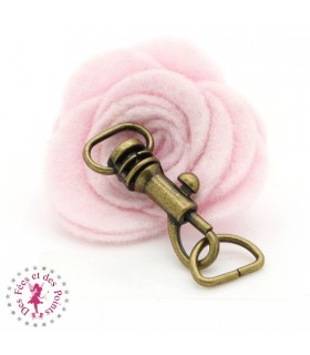 Mini Mousqueton avec anneau D - 38 mm - Bronze antique