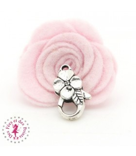 Mini Mousqueton Myosotis - 25 mm - Argent