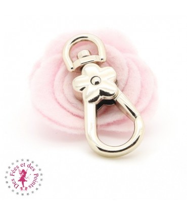 Mousqueton Fleurette - 45 mm - Or doux