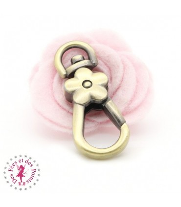 Mousqueton Fleurette - 45 mm - Bronze antique