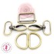 Set Mousquetons et anneaux pour sangle - 3 cm - Bronze antique