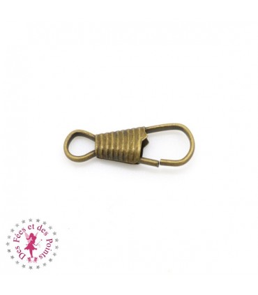 Mini Mousqueton agrafe - 25 mm - Bronze antique